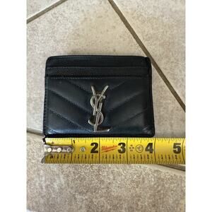 Ysl Yves Saint Laurent Card Holder Wallet Men's Black